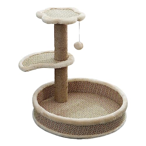 Shibohan Kratzbaum 44 cm im alten Design mit Ball Spielzeug für Kätzchen für ausgewachsene Katzen, Gelb Shibohan Kratzbaum 44 cm im alten Design mit Ball Spielzeug für Kätzchen für ausgewachsene Katzen, Gelb von Générique