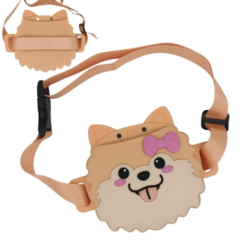 Snack-Tasche für Hunde, Leckerlibeutel für Hunde, Silikon, auslaufsichere Tasche in Form eines Hundes – Leckerli für Katzen mit verstellbarem Gürtel, Trainingstasche für Bauernhof von Générique