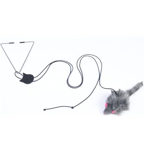 Spielmaus, springend, Plüschmaus, einziehbar, mit verstellbarer Schnalle für Katzen | interaktives Spielspielzeug aus Seil für Katzen und Kätzchen im Innenbereich, Spielzeug für Haustiere Spielmaus, springend, Plüschmaus, einziehbar, mit verstellbarer Schnalle für Katzen | interaktives Spielspielzeug aus Seil für Katzen und Kätzchen im Innenbereich, Spielzeug für Haustiere von Générique
