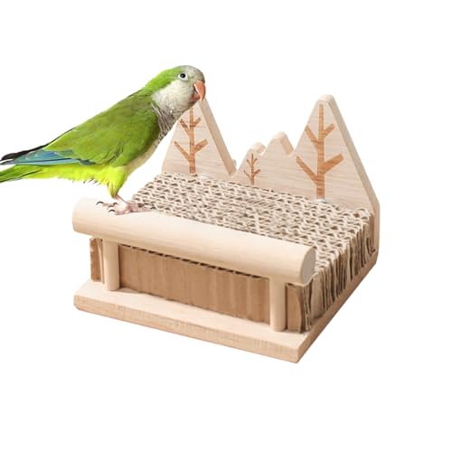 Spielzeug für Papageien | Sitzstange aus Holz für Papageien, Kauspielzeug aus Holz für Bau, Futter und Demontage, Trainingsaktivität und Zerstörungsspiel von Générique