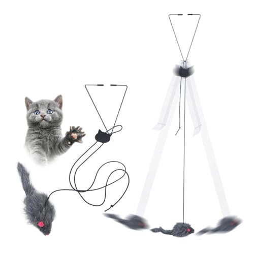 Spielzeug zum Aufhängen für die Maus – Spielzeug für die Jagd der Katze, interaktive, springende Maus | Türbehänge in Form einer hüpfenden Maus mit Gummiband, lustiges und ansprechendes Spielzeug für Spielzeug zum Aufhängen für die Maus – Spielzeug für die Jagd der Katze, interaktive, springende Maus | Türbehänge in Form einer hüpfenden Maus mit Gummiband, lustiges und ansprechendes Spielzeug für von Générique