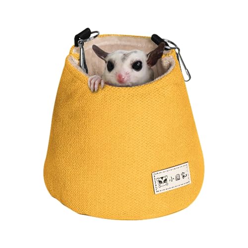 Sugar Glider Nest Hanging Pet Hammock Schlafsack für Käfige, warmes Plüschbett für Winterruhe, Frettchen, Nest aus Baumwolle, Honigbär, Hamster, Verstecktasche von Générique