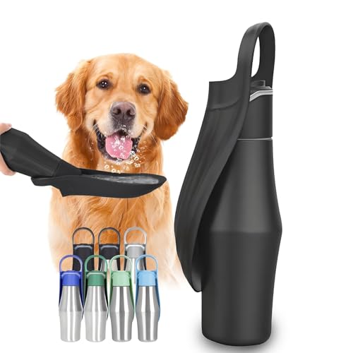 Tragbare Wasserflasche aus Edelstahl für Hunde, Wasserspender, praktisch und wasserdicht, Reisebecher für Welpen, 304, für Spaziergänge im Freien, Wasserbecher für Haustiere von Générique