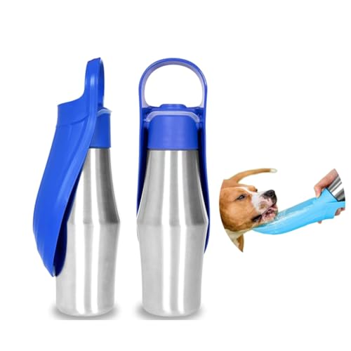 Trinkflasche für Hunde, 750 ml, mit Tränke, tragbare Wasserflasche aus Edelstahl 304, praktisch für Spaziergänge, Camping und Reisen, für Hunde und Katzen Trinkflasche für Hunde, 750 ml, mit Tränke, tragbare Wasserflasche aus Edelstahl 304, praktisch für Spaziergänge, Camping und Reisen, für Hunde und Katzen von Générique