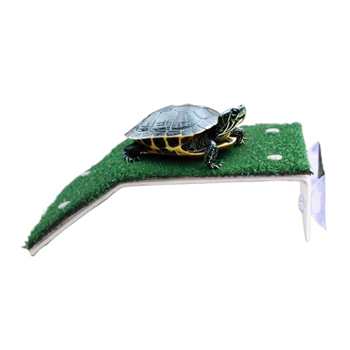 Turtle Basking Dock, Reptile Tank Resting Area, Simulation Grass Rampe, Non-Slip Textured Skin, Durable PP Material, Ideal for Terrapin Balcony Living Room Aquarium Setu von Générique