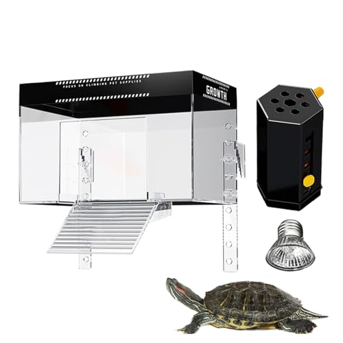 Turtle Basking Dock, Reptile Tank with Lid, Aquatic Terrapin Resting Enclosure Cage for Beobachtung (Durable Design), Ideal for Home, Balcony & Restaurant von Générique