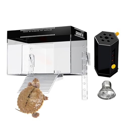 Turtle Basking Dock, Reptile Tank with Lid, Aquatic Terrapin Resting Enclosure Cage for Beobachtung (Durable Design), Ideal for Home, Balcony & Restaurant von Générique
