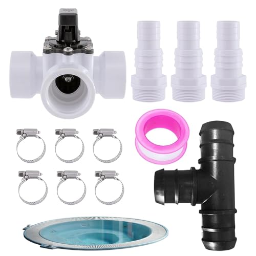 Umleitungsset – Umleitungsset für Solar-Warmwasserbereiter | Regler und Umstellventil | Anschluss für mehrere Einheiten, Ersatzteil für Schläuche mit 3,3/3,8 cm, Poolzubehör von Générique