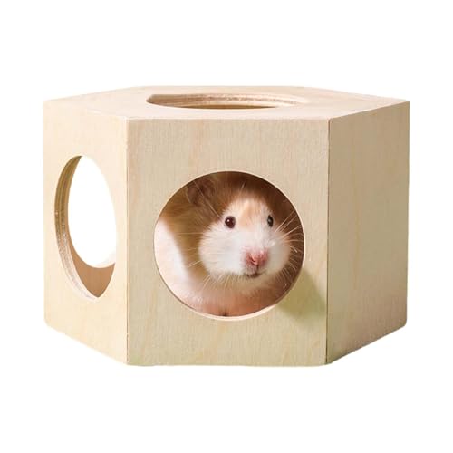 Versteck für Hamsterkäfig | Haus aus Holz für Hamster, Zubehör für Käfig, Habitat, Zubehör für Mäuse, Lemmings, Rennmäuse, Chinchilla, Kleintier von Générique