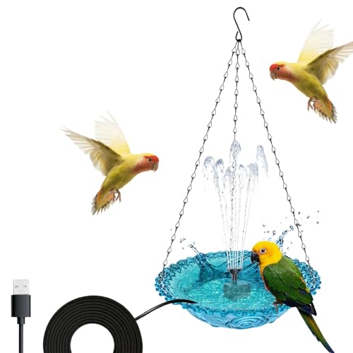 Vogel-Badfeeder, Hummingbird Water Tray mit USB-Ladepumpe, (9,25 x 9,25 x 17,72 Zoll), ausziehbar, für den Außenbereich, Vogelbad (Standard, transparent), für Garten und Hintergrunddekoration von Générique