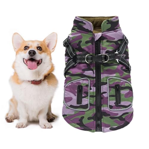 Warme Kleidung für Dackel, wasserdichte Weste für Hunde | reflektierender Wintermantel für Hunde, Wintermantel für Hunde mit Reißverschluss auf der Rückseite zum Wandern, von Générique
