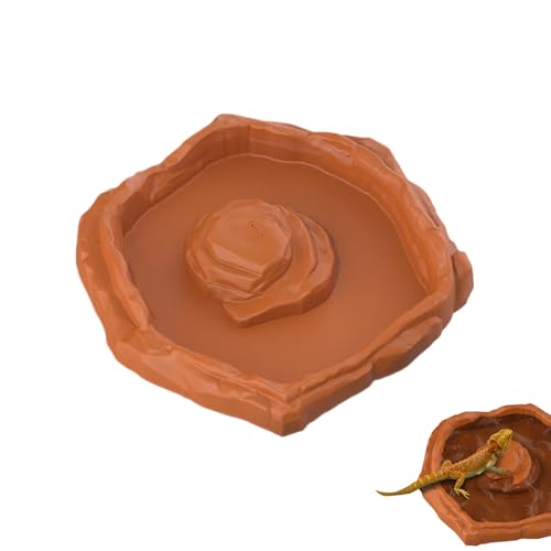 Wasserschale für Schildkröten – Futterbecken für Reptilien | Turtle Water and Food Bowl | Auslaufsicherer Turtel mit Rampe für Terrarium, Habitat, Outdoor für Gecko, Dragon Ba von Générique