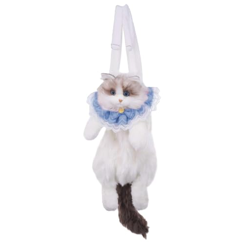 Weicher Katzenrucksack, realistischer Rucksack für Katzen – weiche Rucksäcke in Form einer lebendigen Katze mit Reißverschlusstasche, multifunktionale und bequeme Umhängetaschen mit abnehmbarem Gurt von Générique