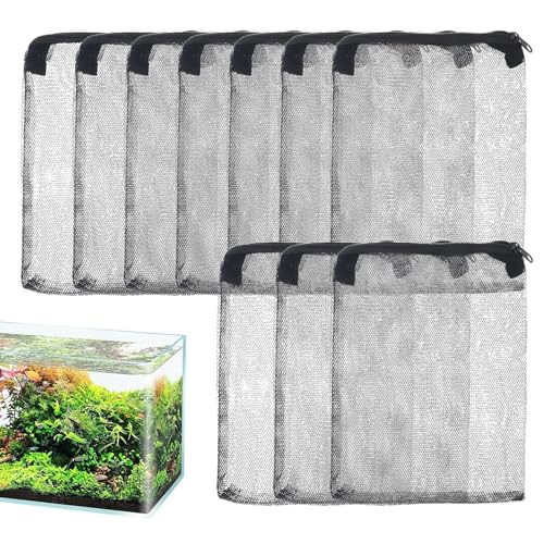 Wiederverwendbare Filterbeutel für Aquarien, Netzfilterbeutel mit Reißverschluss - Nylon Zipper Filter für Aquarium | Wiederverwendbare Filterbeutel aus feinmaschigem Netz für von Générique