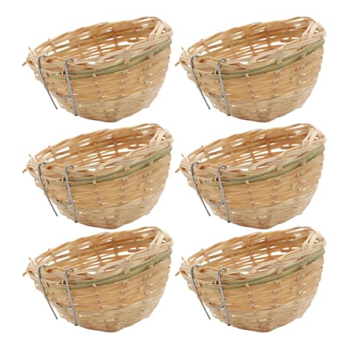Woven Bird Nest, 6 x handgefertigte Vogelhäuser für den Außenbereich, natürliches Lebensraumschale, dekoratives Bett für Wildtierpflege, umweltfreundliche Hängenest für Vordertür und Gartendekoration von Générique