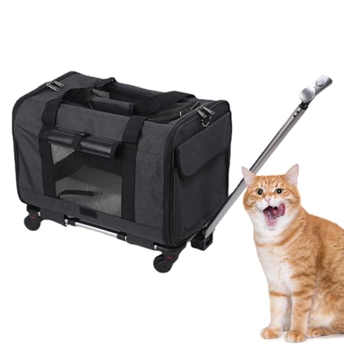 1/2 Hundetasche – Tragetasche für kleine Hunde und Katzen mit Rädern, von Fluggesellschaften zugelassener Tragetasche, Outdoor-Trolley, Katzentasche, tragbare Hundetragetasche, von Fluggesellschaften von Generisch