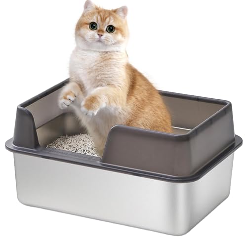 1 x Katzentablett – Hochseitige Box | Offene Oberseite für Haustiere | Multifunktionale Katzenpfanne, Katzenpfanne mit abnehmbarem Deckel, Edelstahlbox für Kätzchen und Katzen 1 x Katzentablett – Hochseitige Box | Offene Oberseite für Haustiere | Multifunktionale Katzenpfanne, Katzenpfanne mit abnehmbarem Deckel, Edelstahlbox für Kätzchen und Katzen von Generisch
