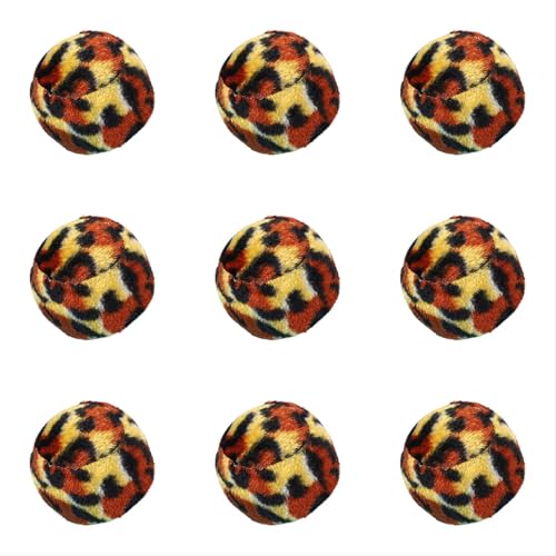 10 StüCk Katzen SpielbäLle Mit Leopardenmuster -Mit Katzen Spielen Das Interesse & Die Aufmerksamkeit Der Haustiere (Durchmesser 4cm) (red) von Generisch