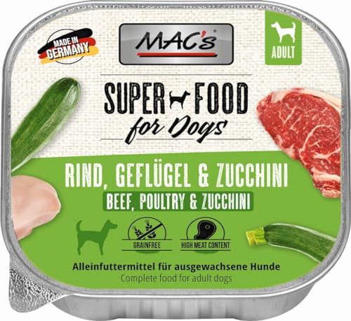 10 x MACs Dog Rind, Geflügel & Zucchini 150g von Generisch