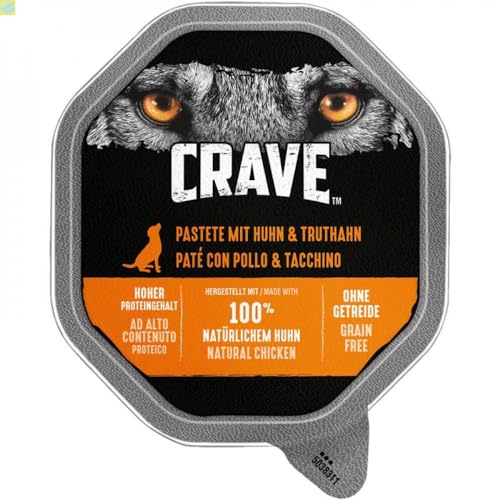 14 x Crave Dog Schale Pastete mit Huhn & Truthahn 150g von Generisch