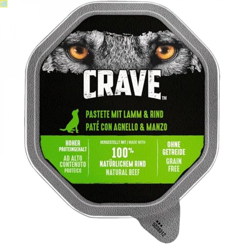 14 x Crave Dog Schale Pastete mit Lamm & Rind 150g von Generisch