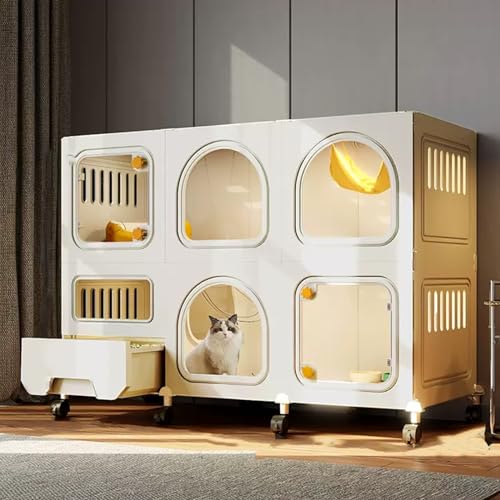 2/3-stöckiger Katzenkäfig mit Katzenklo Multifunktionale Indoor Katzengehege Leicht zu bewegen DIY Zwinger Haustier Laufstall Kiste für 1-3 Katzen 2/3-stöckiger Katzenkäfig mit Katzenklo Multifunktionale Indoor Katzengehege Leicht zu bewegen DIY Zwinger Haustier Laufstall Kiste für 1-3 Katzen von Generisch