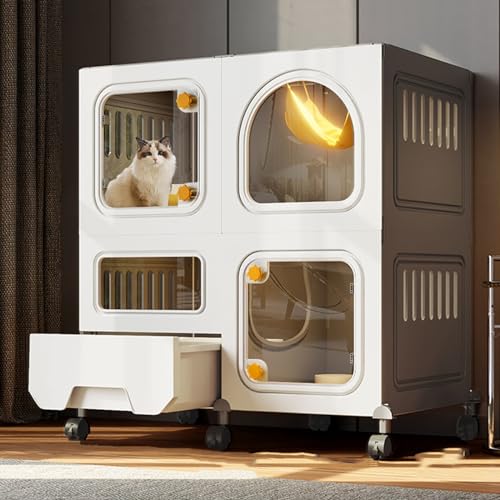 2/3-stöckiger Katzenkäfig mit Katzentoilette, multifunktionales Indoor-Katzengehege, leicht zu bewegen, DIY Zwinger Haustier Laufstall Kiste für 1-3 Katzen 2/3-stöckiger Katzenkäfig mit Katzentoilette, multifunktionales Indoor-Katzengehege, leicht zu bewegen, DIY Zwinger Haustier Laufstall Kiste für 1-3 Katzen von Generisch