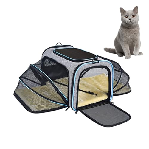 2 Sides Expandable Pet Carrier, Airline Approved Soft-Sided Travel Bag for Cats and Dogs, Crate with Removable Fleece Pad, Perfect for Small Pets Puppy Kitten 46x28x28cm 2 Sides Expandable Pet Carrier, Airline Approved Soft-Sided Travel Bag for Cats and Dogs, Crate with Removable Fleece Pad, Perfect for Small Pets Puppy Kitten 46x28x28cm von Generisch
