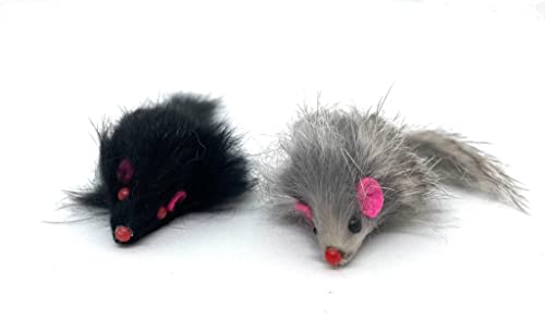 Fellefant 2 x Katzenspielzeug Maus mit echten Hasenfell, Echfell, 2‘er Set Schwarz/Grau Fellefant 2 x Katzenspielzeug Maus mit echten Hasenfell, Echfell, 2‘er Set Schwarz/Grau von Fellefant