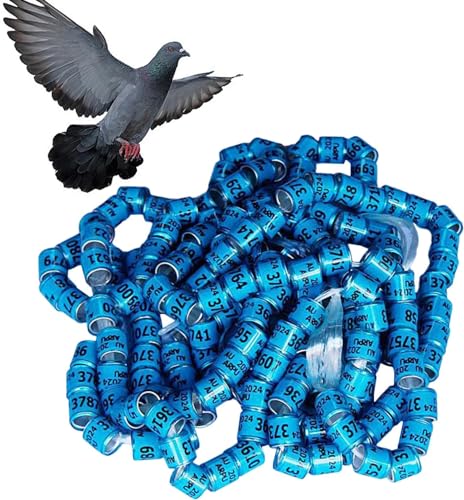 2024 Taubenbeinringe – 50 Stück sicheres Vogelhaus-Zubehör, zuverlässiges Vogelnummer-Fußband, Universal-Taubenbänder, Vogelfußringe, Pegeon-Zubehör (50, Blau Amerika) von Generisch