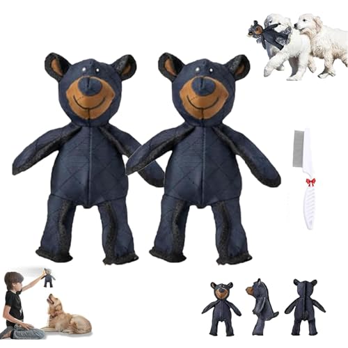 2025 New Bite-Resistant Bears for Dog Health, Unbreakable Bear Dog Toy for Heavy Chewers, Aggressive Chewers Indestructible Stuffed Plush Dog Squeaky Toys (Blue*2PCS) von Generisch
