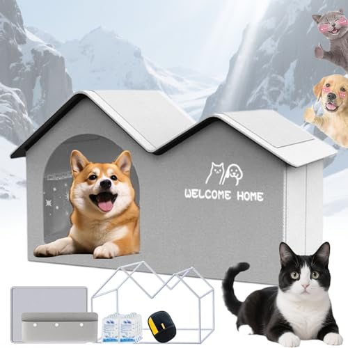 2025 Upgraded Dog House with AC, Icexeco Pet Air Conditioner House, Foldable Outdoor Indoor Cooling Shelter for Pets, Portable Air Conditioner Housing with 10 Ice Packs (Under 11 Lb,with Frame) von Generisch