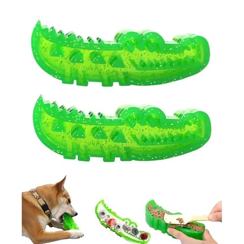 2Stk Hund Slow Feeder Crocodile Toy | 6.3in Kauspielzeug Hund | Langsames Füttern Interaktives Hundespielzeug für Langeweile | Krokodil Hunde Intelligenzspielzeug Behandeln Spender für alle Rassen von Generisch