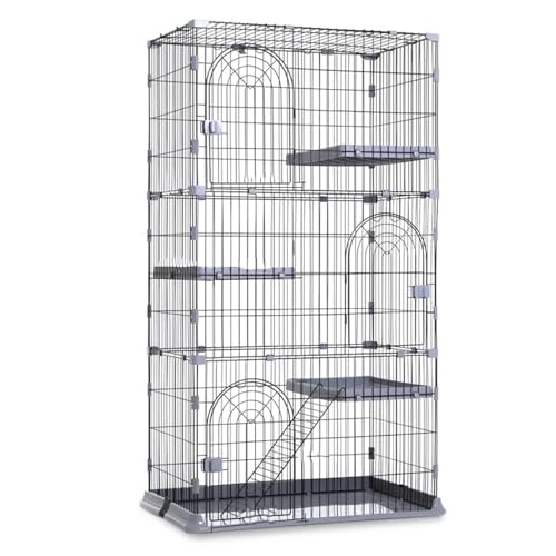 3/4-stöckiger Katzenkäfig Laufstall mit Hängematte, Plattformen, Haustüren, Rampenleitern, Abnehmbares Metallzwinger-Gehege für Indoor-Katzen 3/4-stöckiger Katzenkäfig Laufstall mit Hängematte, Plattformen, Haustüren, Rampenleitern, Abnehmbares Metallzwinger-Gehege für Indoor-Katzen von Generisch