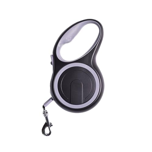 3 / 5 / 8 m lange strapazierfähige Nylon-Hundeleine, einziehbar, automatisch ausziehbar, für große Hunde, Welpen, Spazierengehen, Grau, 3 m – 15 kg von Generisch