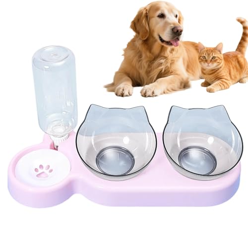3-in-1 Erhöhtes Katzenfutter und Wassernapf Set mit Ständer, geneigten Doppelnäpfen und automatischem Wasserspender, rutschfeste Futterstation für Katzen, kleine und mittelgroße Hunde, Pet Feeder Set 3-in-1 Erhöhtes Katzenfutter und Wassernapf Set mit Ständer, geneigten Doppelnäpfen und automatischem Wasserspender, rutschfeste Futterstation für Katzen, kleine und mittelgroße Hunde, Pet Feeder Set von Generisch