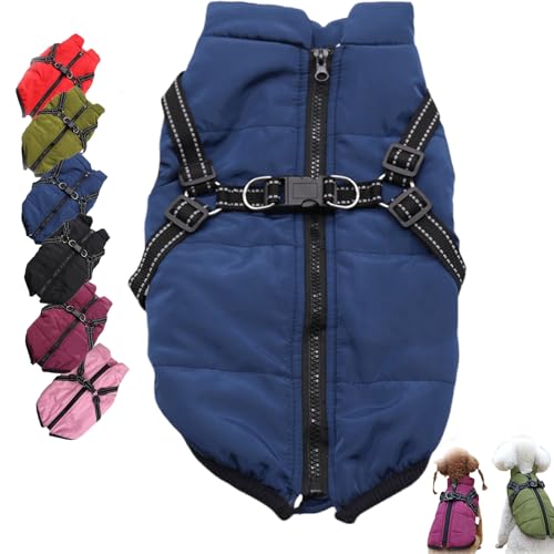3 in 1 Winterjacke für Hunde, wasserdichter und winddichter Hundemantel, isolierte Schneejacke für kleine, mittelgroße und große Rassen, perfekt für Kälteschutz von Generisch