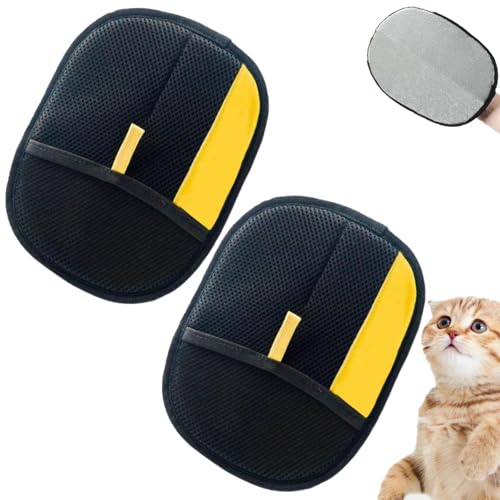 3-in-1 waschbare Tierhaarentferner-Handschuhe, elektrostatische Fellpflegebürste für Hunde und Katzen, 2 Stück von Generisch