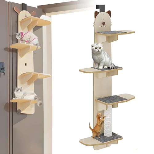 4-stöckiges Katzenregal über der Tür, mit abnehmbarer weicher Matte, platzsparender Katzenbaum für Treppen, Foyer, Wohnzimmer, Balkon 4-stöckiges Katzenregal über der Tür, mit abnehmbarer weicher Matte, platzsparender Katzenbaum für Treppen, Foyer, Wohnzimmer, Balkon von Generisch