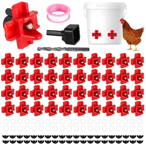 40 Stück Horizontale Geflügel-Wassernippel, automatische Hühnertränke, mit Flügelmuttern, Bohrer, Dichtungsband, auslaufsicherer Futterspender für Hühnerställe 40 Stück Horizontale Geflügel-Wassernippel, automatische Hühnertränke, mit Flügelmuttern, Bohrer, Dichtungsband, auslaufsicherer Futterspender für Hühnerställe von Generisch