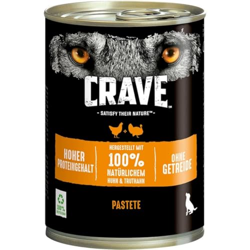 6 Dosen Crave Dog Hundefutter je 400 g (Huhn & Truthahn) von Generisch