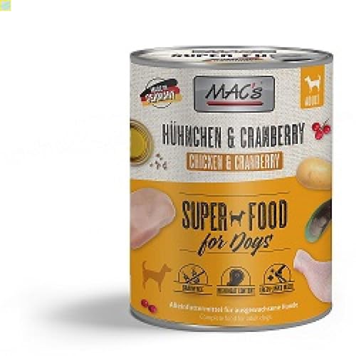 6 x MACs Dog Hühnchen & Cranberry 800g von Generisch