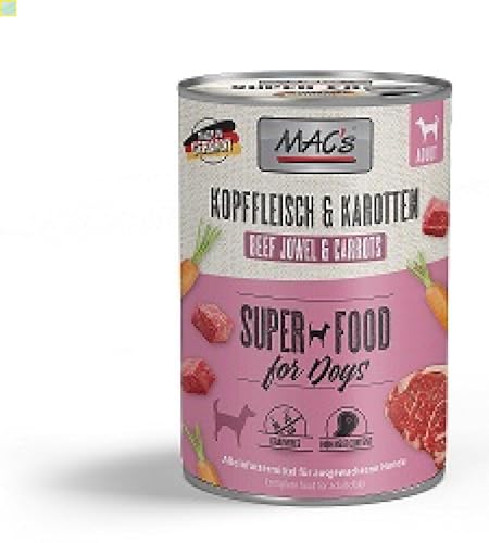 6 x MACs Dog Kopffleisch & Karotten 400g von Generisch