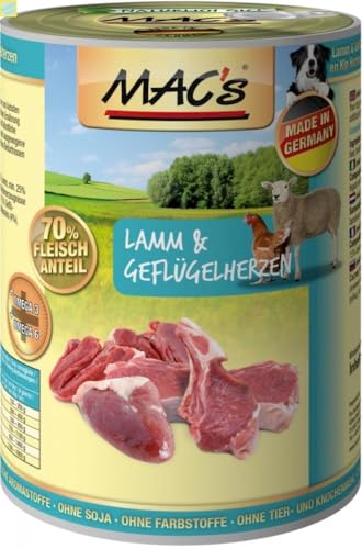 6 x MACs Dog Lamm mit Geflügelherzen 400g von Generisch