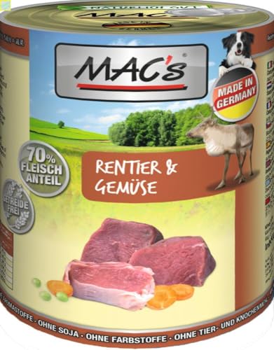 6 x MACs Dog Rentier, Gemüse & Pasta 800g von Generisch