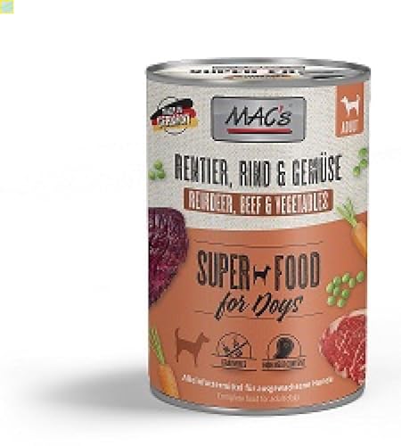 6 x MACs Dog Rentier, Rind & Gemüse 400g von Generisch