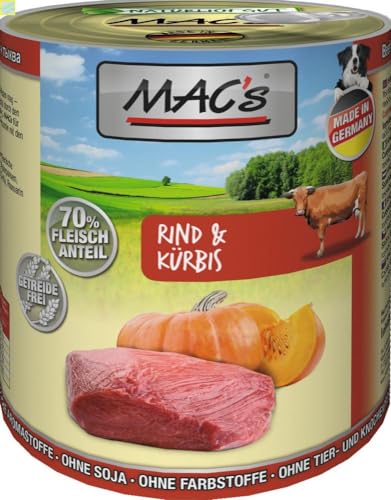 6 x MACs Dog Rind & Kürbis 800g von Generisch