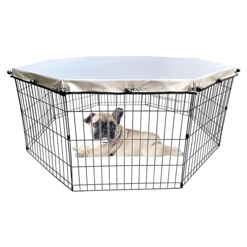 Abdeckung für Spielgehege für Hunde, Welpen-Laufgitter-Abdeckung, regenfeste Abdeckung, faltbarer Metall-Hundetrainingsstall, Laufgitterabdeckung, passend für 8 Paneele, Hundegehege für draußen, Abdeckung für Spielgehege für Hunde, Welpen-Laufgitter-Abdeckung, regenfeste Abdeckung, faltbarer Metall-Hundetrainingsstall, Laufgitterabdeckung, passend für 8 Paneele, Hundegehege für draußen, von Generisch
