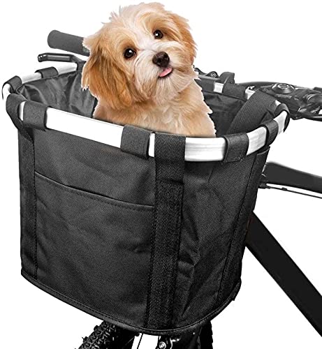 Abnehmbarer Fahrradkorb für kleine Haustiere - Faltbare Vorderradtasche - Tragbarer Trolley für Katzen und Hunde Abnehmbarer Fahrradkorb für kleine Haustiere - Faltbare Vorderradtasche - Tragbarer Trolley für Katzen und Hunde von Generisch