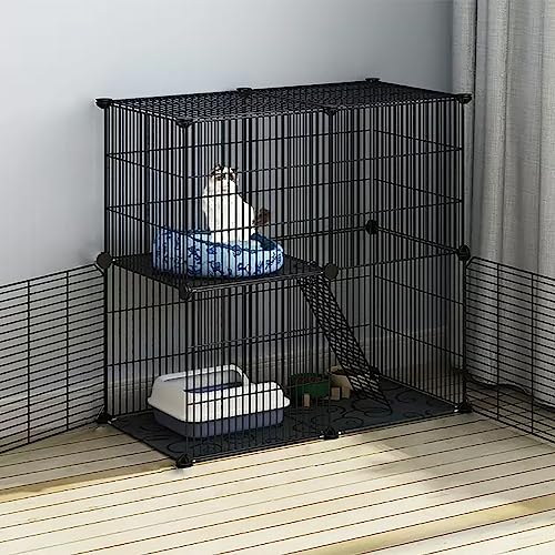 Abnehmbarer Katzenkäfig für den Innenbereich, tragbares, faltbares Katzengehege mit Katzentoilette, einfache Montage, Haustierkäfig für 1–2 Katzen, idealer Lebensraum für Kleintiere (Farbe: B) von Generisch